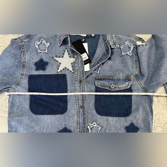 NWT Free People One Teaspoon Everyday Denim Classic Star Shirt XS Johnny Blue - Picture 10 of 10